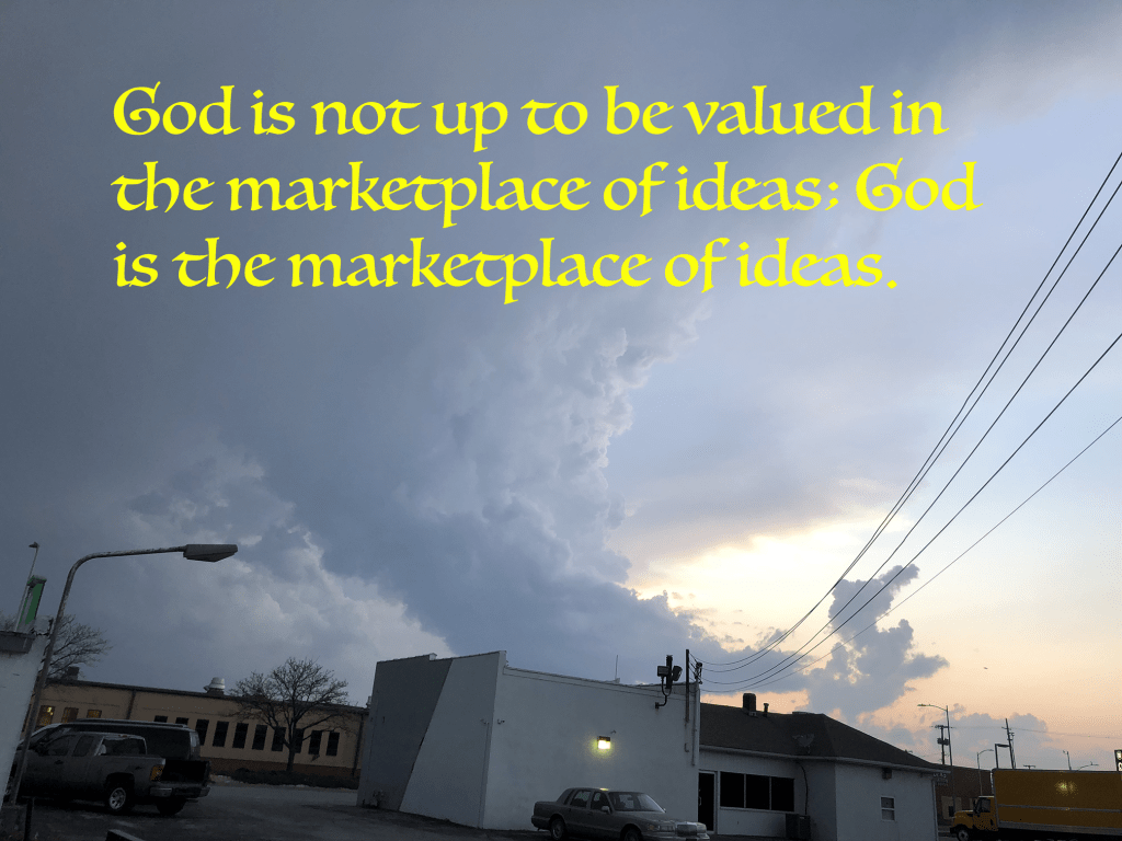 A Passing Thought Against Market Values. .&nbsp;.